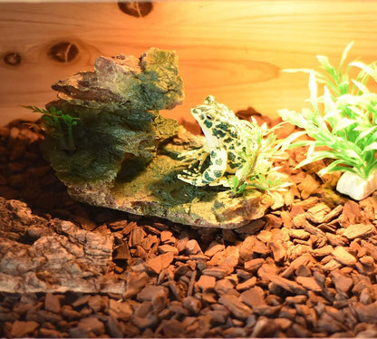 Reptile Small Hide, Turtles Hide Cage, Artificial Plant Rock, Humidified Habitat Decoration