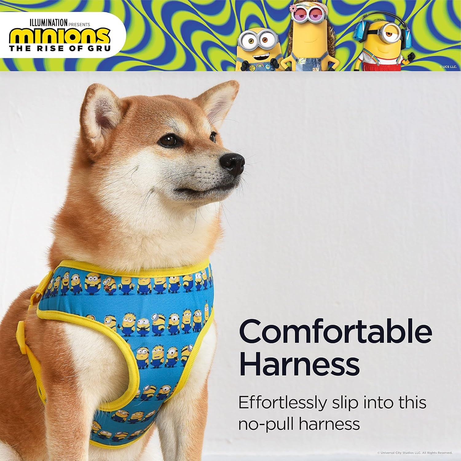 Dog Harness, Small, Blue  in a Row | Comfortable Mesh No-Pull Dog Harness| Gifts for  Fans and Their Pets | Officially Licensed Pet Product from Universal Studios