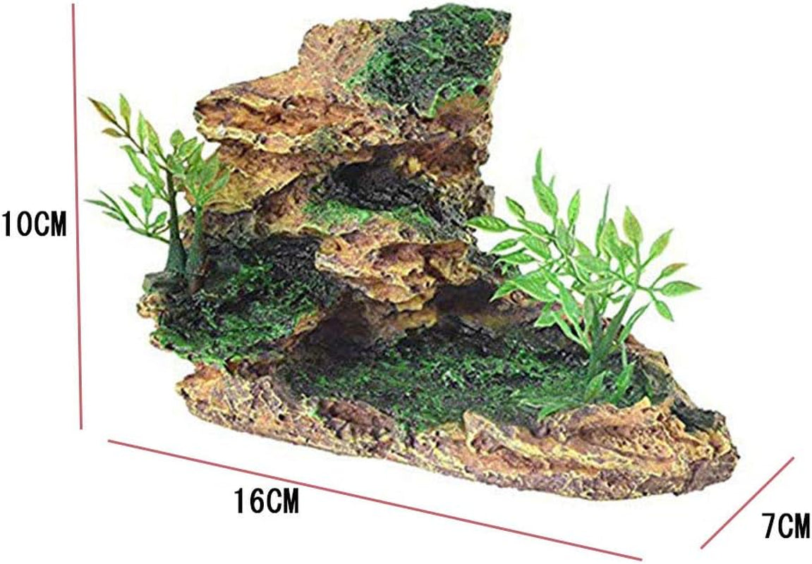 Reptile Small Hide, Turtles Hide Cage, Artificial Plant Rock, Humidified Habitat Decoration